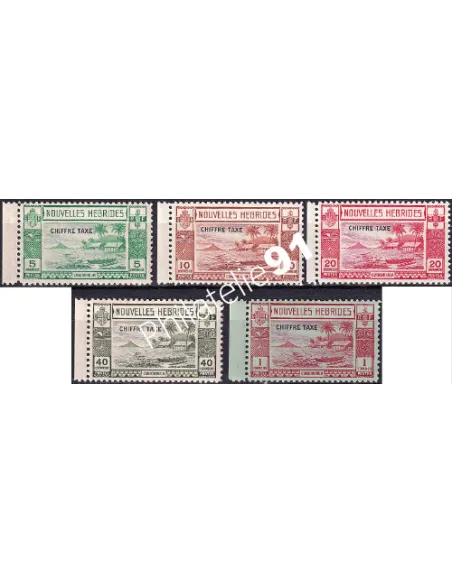 Nouvelles-Hébrides, Taxe n° 11 à 15 charnière, Timbres colonies