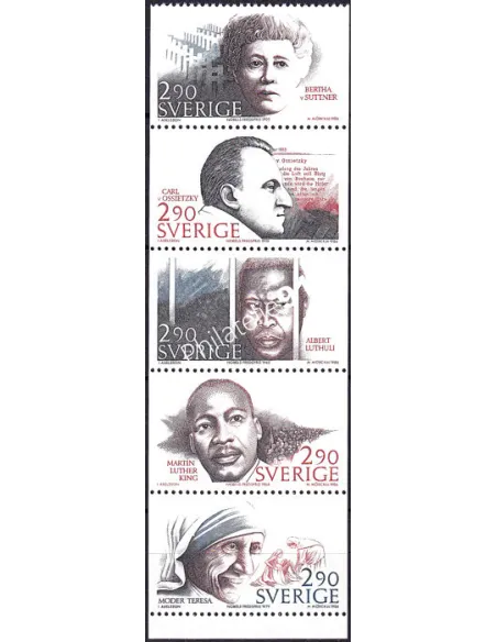 Suède, n° 1395 à 1399, collection timbres Europe