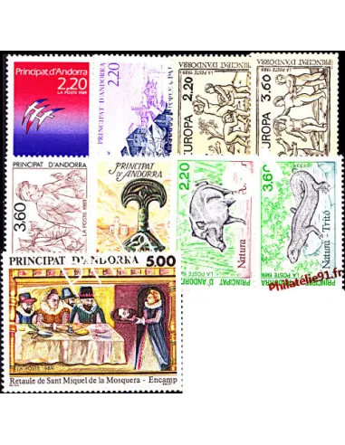 Andorre français - Année complète 1989 - Timbre Andorre