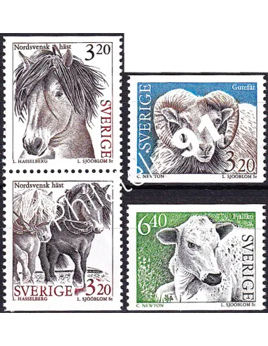 Suède, n° 1786 à 1789, collection timbres Europe