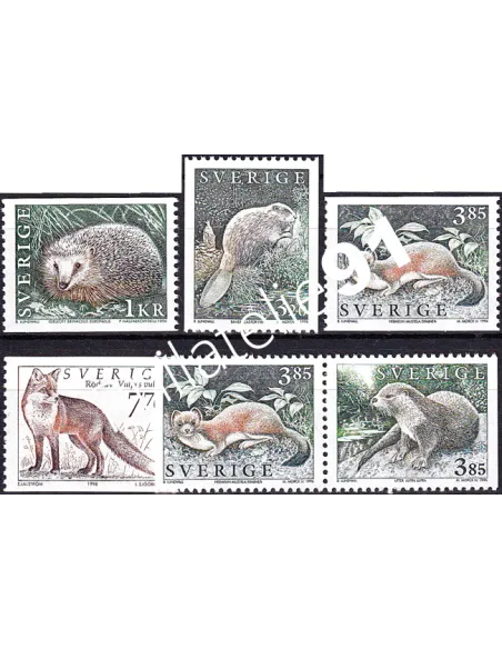 Suède, n° 1905 à 1909, collection timbres Europe