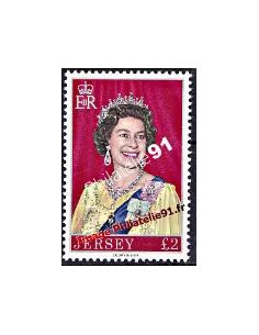 Timbre de JERSEY - n°   166 - Reine Élisabeth II