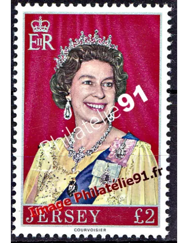 Timbre de JERSEY - n°   166 - Reine Élisabeth II