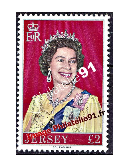 Timbre de JERSEY - n°   166 - Reine Élisabeth II