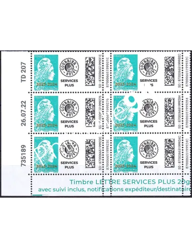 Coin daté sur timbre n° 5762, Bloc de 6, collection timbres France