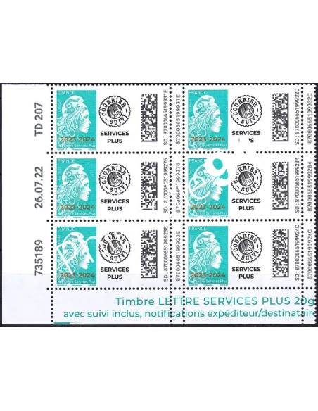 Coin daté sur timbre n° 5762, Bloc de 6, collection timbres France
