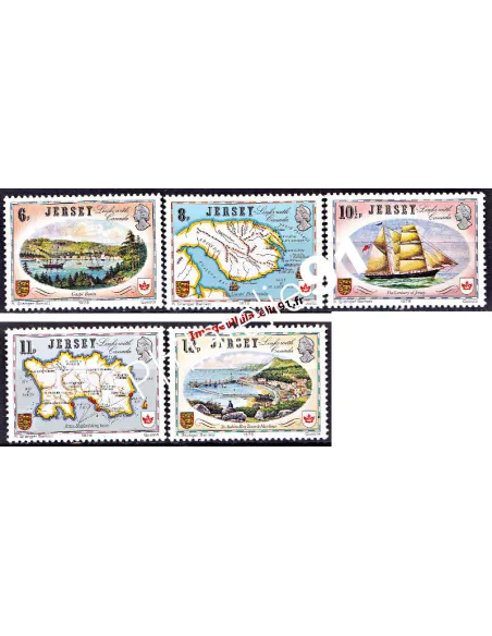 Timbres de JERSEY n° 174 à 178 - "Capex 78" - Cartes et peintures