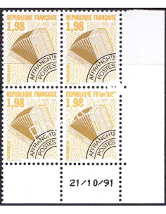 Coin daté sur timbre préoblitéré n° 214, collection timbres France