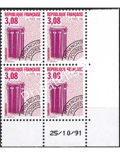 Coin daté sur timbre préoblitéré n° 218, collection timbres France