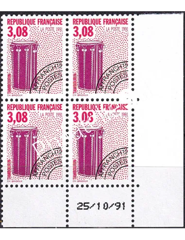 Coin daté sur timbre préoblitéré n° 218, collection timbres France