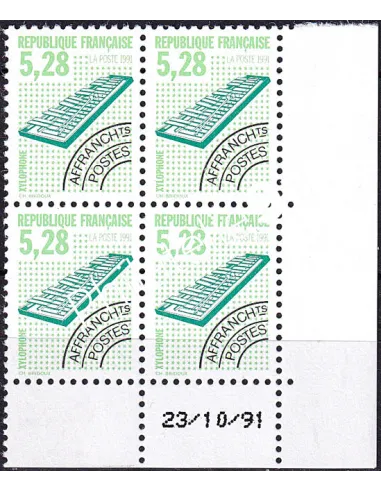 Coin daté sur timbre préoblitéré n° 221, collection timbres France