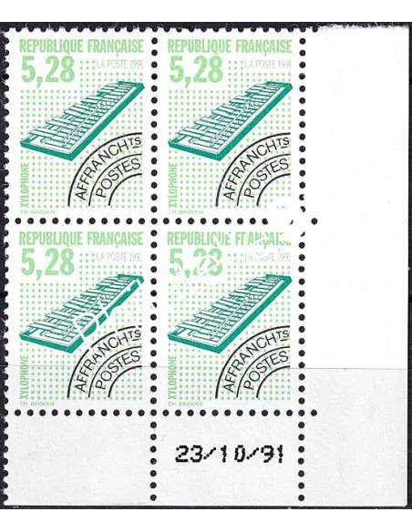 Coin daté sur timbre préoblitéré n° 221, collection timbres France