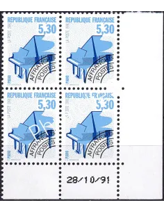 Coin daté sur timbre préoblitéré n° 222, collection timbres France