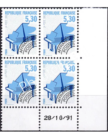 Coin daté sur timbre préoblitéré n° 222, collection timbres France