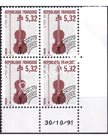 Coin daté sur timbre préoblitéré n° 223, collection timbres France