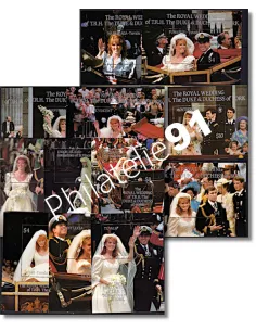 Thème famille royale d'Angleterre, Lot de timbres