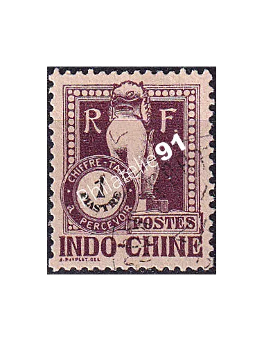 INDOCHINE, timbre-taxe n° 43 oblitéré, Timbres des Colonies