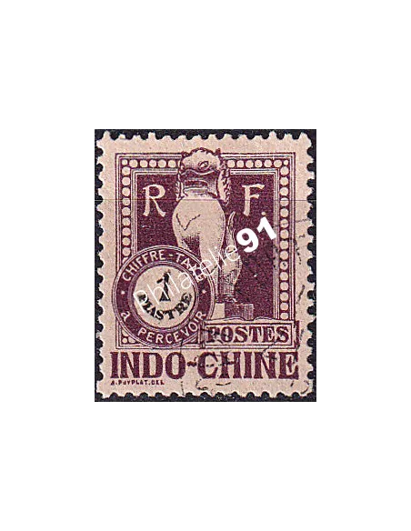 INDOCHINE, timbre-taxe n° 43 oblitéré, Timbres des Colonies