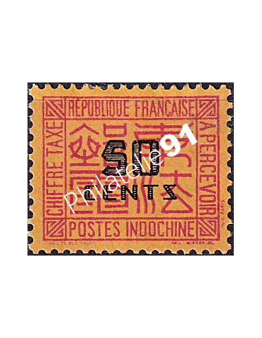 INDOCHINE, Timbre-taxe n° 72 charnière, Timbres des Colonies