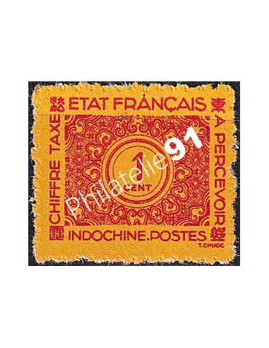 INDOCHINE, Timbre-taxe n° 75 charnière, Timbres des Colonies