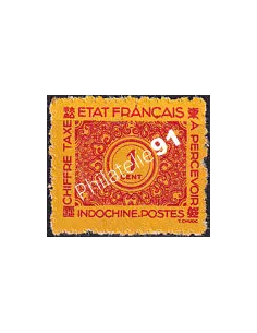 INDOCHINE, Timbre-taxe n° 75 charnière, Timbres des Colonies