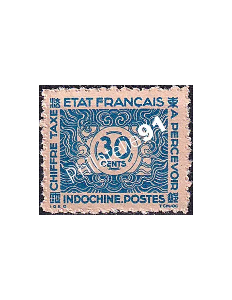 INDOCHINE, Timbre-taxe n° 83 neuf, émis sans gomme, Timbres Colonies