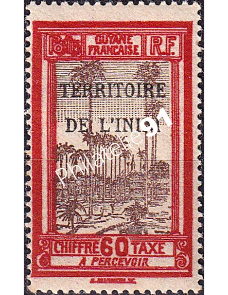 ININI, Timbre-taxe n° 6 charnière, collection timbres colonies françaises