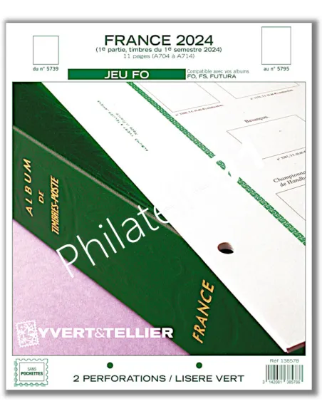 Jeu Yvert et Tellier FRANCE FO 2024, matériel philatélique