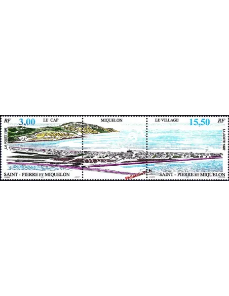 Triptyque de Timbres de St Pierre et Miquelon n° 640A, timbres Dom-Tom
