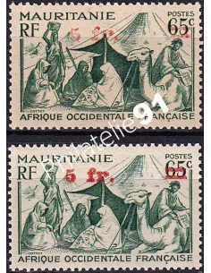 Mauritanie, variété sur n° 135 neuf, Timbres des Colonies Françaises