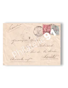 Maroc, n° 11 et 12 sur enveloppe pour Saintes, lettres Colonies
