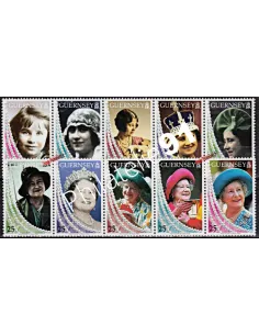 GUERNESEY - n°  802 à 811 ** - Reine-Mère Elizabeth