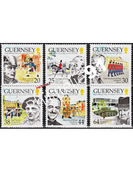 GUERNESEY - n°  837 à 842 ** -  Bicentenaire de l'Académie Militaire de Sandhurst