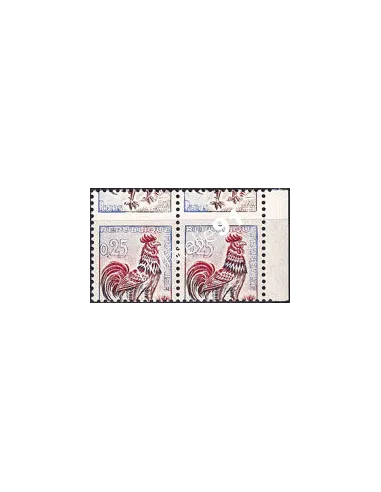 Variété sur timbres n° 1331f, paire avec BDF, timbres de France