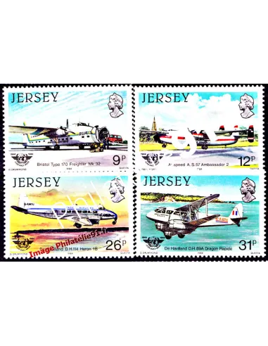 JERSEY - n°   324 à 327 - Histoire de l'aviation (II)