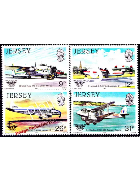 JERSEY - n°   324 à 327 - Histoire de l'aviation (II)