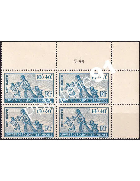 Coins datés sur timbres France Libre n° 7, timbres France