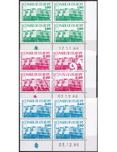 Coins datés sur timbres de Service n° 93 à 95, timbres France