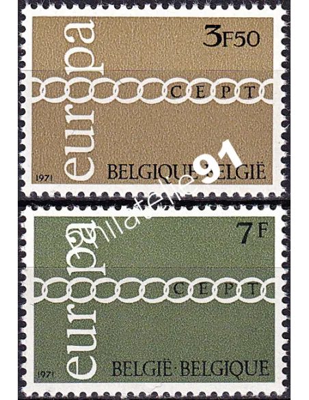 Belgique, n° 1578 à 1579 , collection timbres Europa