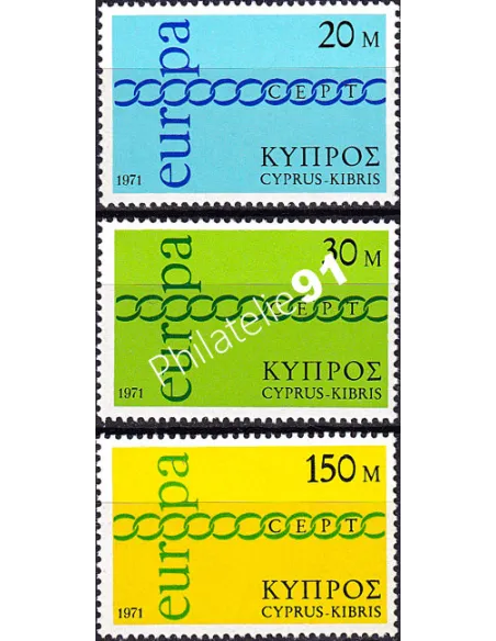 Chypre, n° 351 à 353, collection timbres Europa