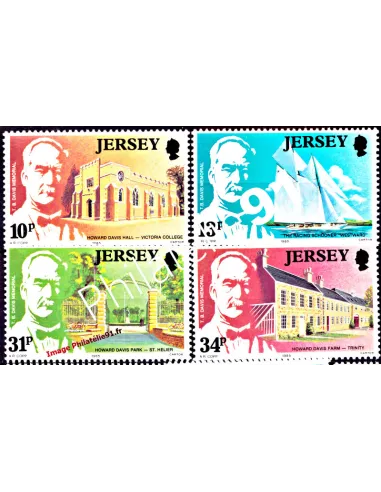JERSEY - n°   360 à 363 - Hommage à Thomas B. Davis, philanthrop