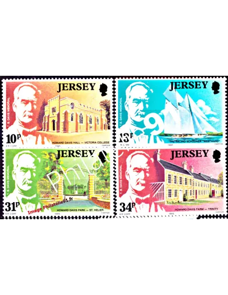 JERSEY - n°   360 à 363 - Hommage à Thomas B. Davis, philanthrop