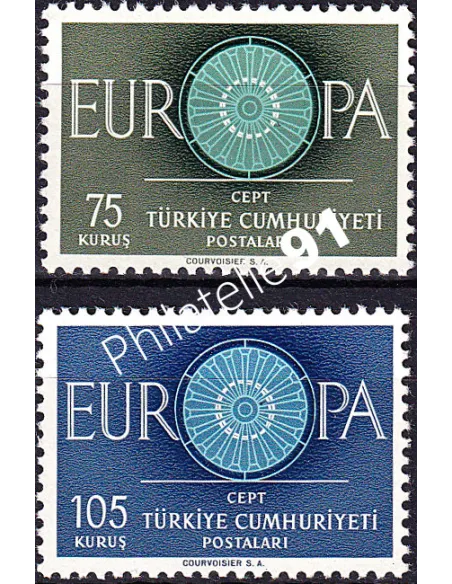 Turquie, n° 1567 à 1568, collection timbres Europa