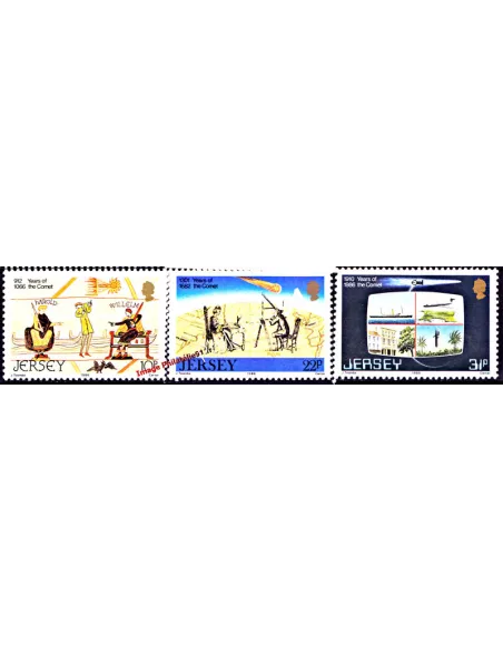 JERSEY - n°   368 à 370 - Comète de Halley