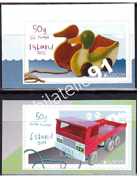 Islande, n° 1388 à 1389 adhésifs, collection timbres d'Europa