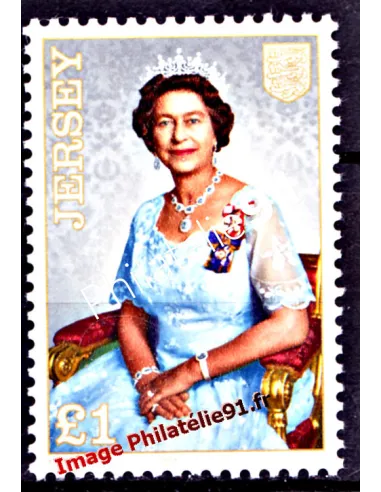 Timbre de JERSEY n° 371 - 60ème anniversaire de S.M. Élisabeth II