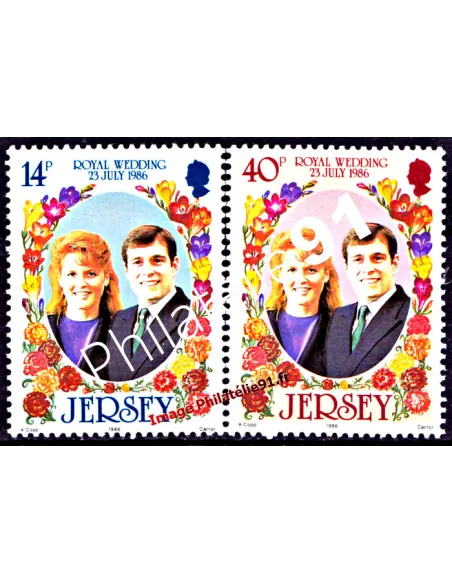 JERSEY - n°   380 - 381 - Prince Andrew et Miss Sarah Ferguson