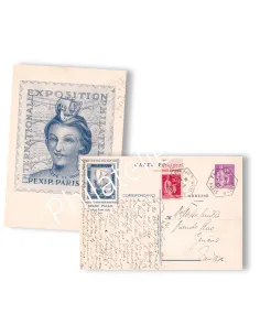 France, Entier postal oblitéré, PEXIP 1937, entiers de France