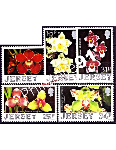 JERSEY - n°  419 à 423 - Flore - Orchidées