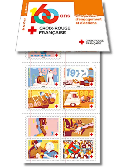 Carnet n° 2413, 160 ans Croix-Rouge française, timbres de France 2023